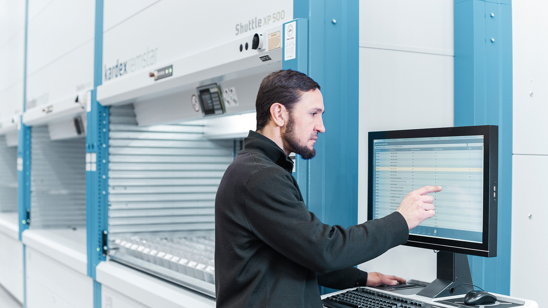 person using inventory management tool